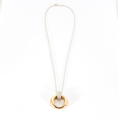 Collier Collier bicolore or rose et blanc, diamants 58 Facettes