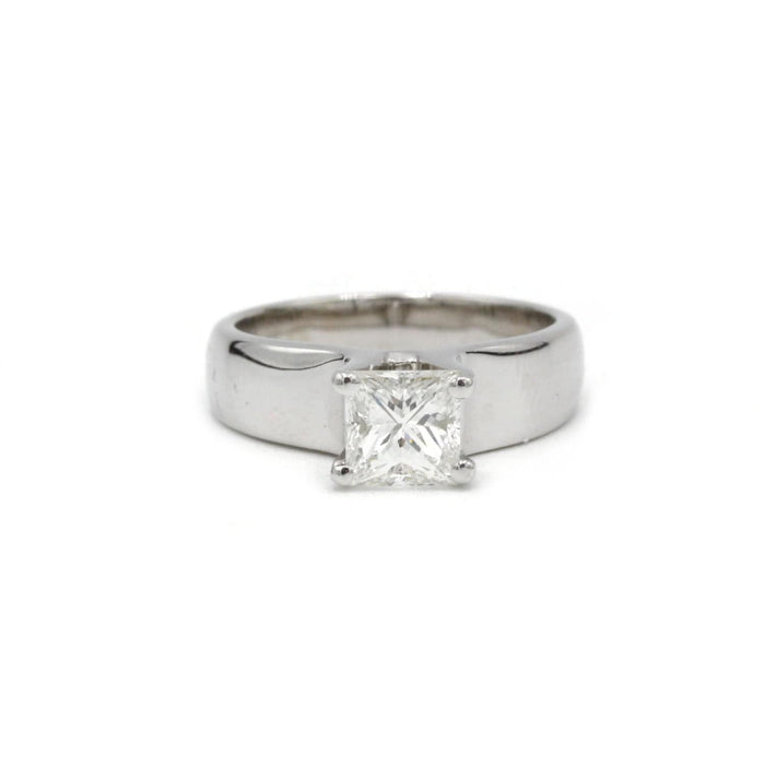 Bague 52 Solitaire or blanc 1,05 ct H VS1 58 Facettes 240017R