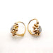 Boucles d'oreilles dormeuses or jaune et blanc diamants 58 Facettes