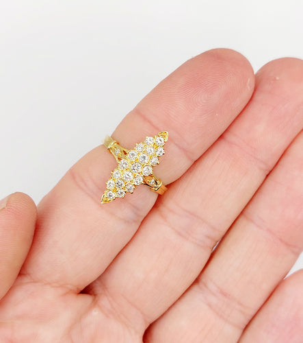 Bague 53.5 Bague marquise or et diamants 58 Facettes A04191