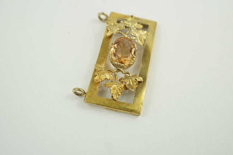 Pendentif Pendentif or jaune et Citrine feuilles de vigne 58 Facettes SQ0271923