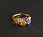 Ring 53 Ring set with Fine Stones, Amethysts, Citrines, Topaz, Tourmalines 58 Facettes