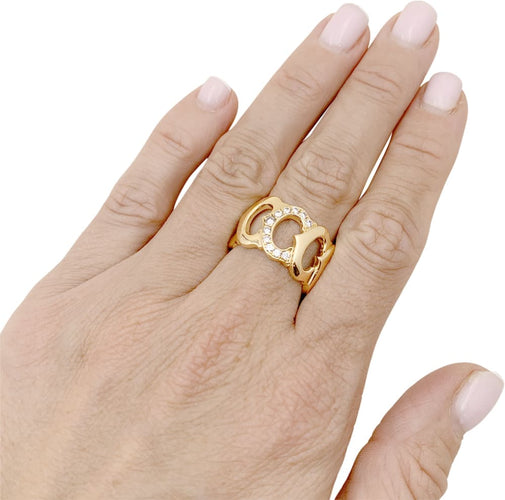 Bague 53 Bague Cartier, "C de Cartier", or jaune, diamants. 58 Facettes 34980