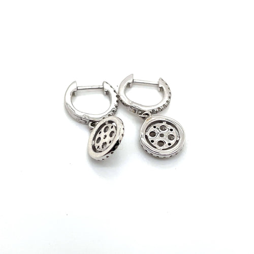 Boucles d'oreilles Paire de Boucles d'Oreille Dormeuses Or Blanc Diamants 58 Facettes