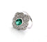 Bague en or blanc 18 carats avec une émeraude ovale de 2,00 carats et des diamants de 1,00 carat