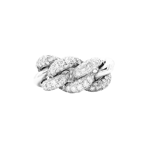 Bague 57 Bague Pomellato "Catene", or blanc et diamants. 58 Facettes 34754