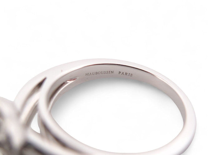 Bague 52 bague MAUBOUSSIN chance of love n7 t52 or blanc 18k diamants facture 58 Facettes 269948