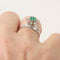Bague 54 BAGUE MARGUERITE EMERAUDE ET DIAMANTS EN OR GRIS 18K 58 Facettes 0