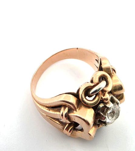 Bague en or jaune avec diamant