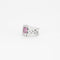 Bague 55 Bague bandeau en platine, saphir rose et diamants 58 Facettes