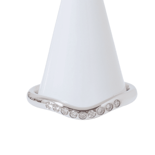 Bague 50 Tiffany & Co - Alliance Elsa Peretti Curved en platine et diamants taille 50 58 Facettes 1