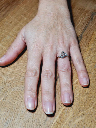 Bague 56.5 Bague en or et diamants Napoléon III 58 Facettes