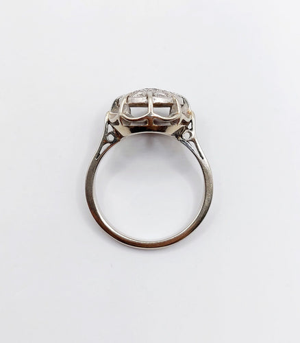 Bague 52 Bague fleur art déco or blanc et platine 58 Facettes A04204
