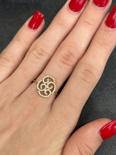 Bague 55 Bague or jaune 18k et diamants 58 Facettes 00006401