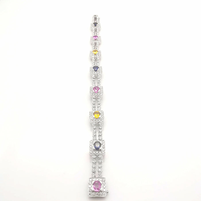 Bracelet Bracelet or diamants et saphirs 58 Facettes