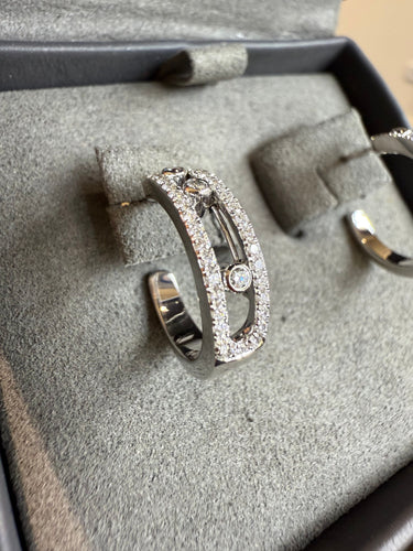 Boucles d'oreilles Messika - Créoles Move Pavées - Or blanc 58 Facettes 1.0000887/4