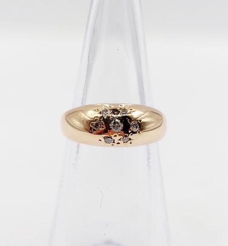 Bague 47 Bague bombée dôme or rose diamants serti étoilé (circa 1940) 58 Facettes A05459