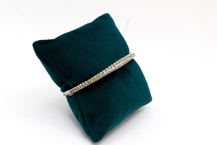 Bracelet Bracelet jonc or blanc diamants 58 Facettes 240034