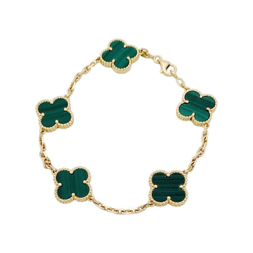 Bracelet Bracelet Van Cleef & Arpels, "Vintage Alhambra", or jaune, malachite. 58 Facettes 35165