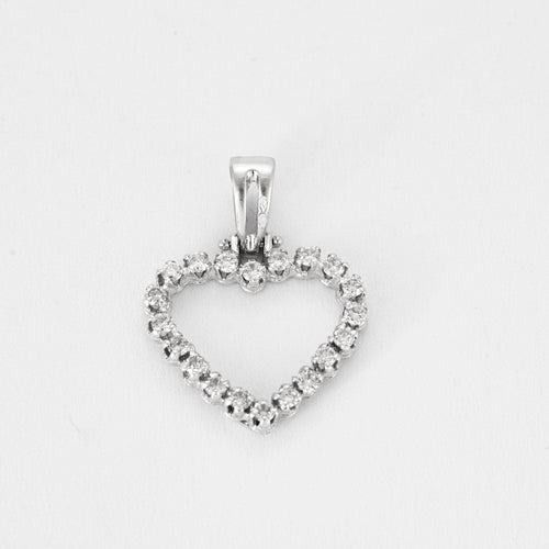Pendentif Pendentif Coeur en or blanc et diamants 58 Facettes LP1148