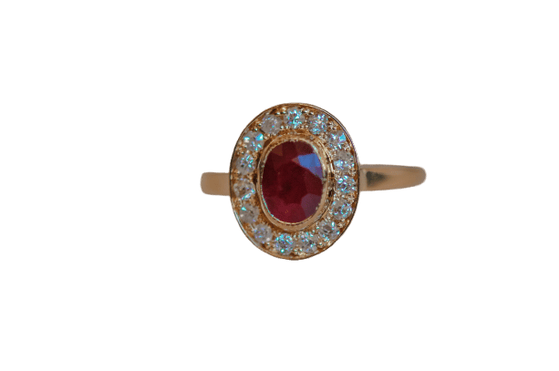 Bague Vintage yellow gold ruby ring 58 Facettes
