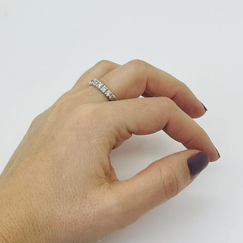 Bague 55 Alliance Demi Tour 10 Diamants 58 Facettes 20400000836