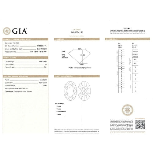 Bague 50 Bague diamant ovale, 1ct. 58 Facettes 35329