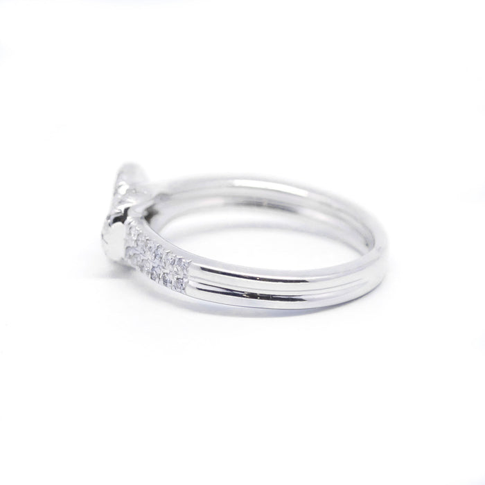 Bague - or blanc diamants