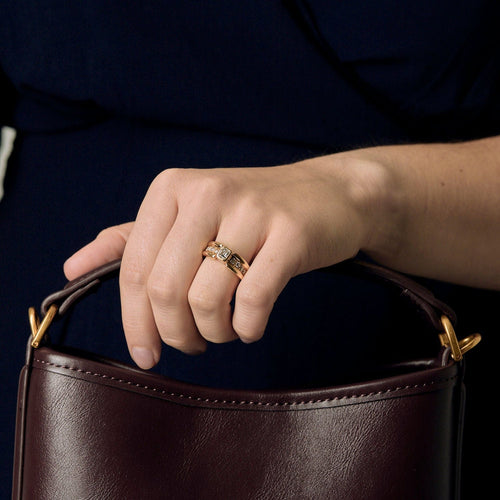 Bague 53 Bague type solitaire en or jaune et diamants 58 Facettes AUX1402