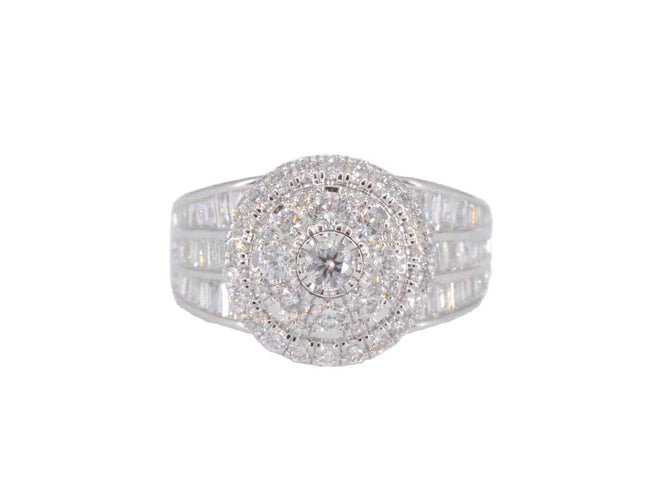 Bague 54 Bague entourage en or blanc avec diamants 58 Facettes 2041