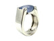 Bague 55 CARTIER. Collection "Tankissimo", bague or blanc et calécdoine 58 Facettes