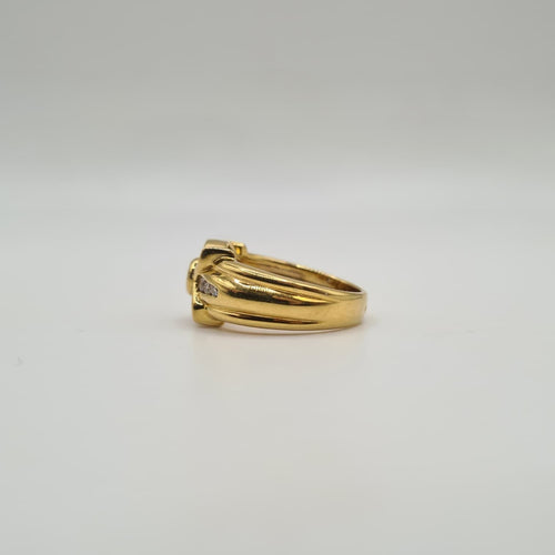 Bague 54 Bague or jaune 18 carats sertie de diamants 58 Facettes