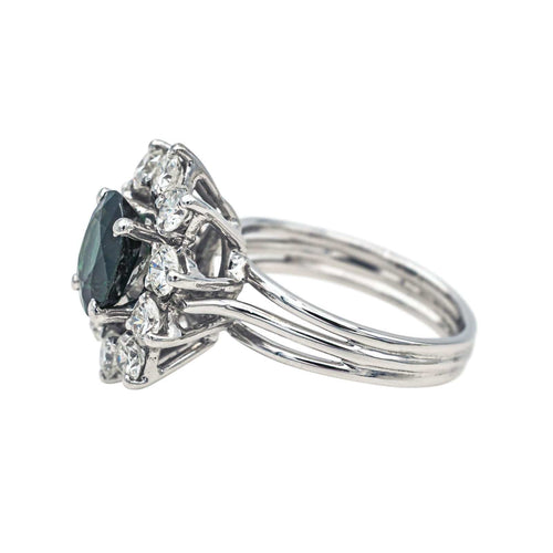 Bague 45 Bague  Marguerite  Or blanc Saphir, Diamant 58 Facettes 3905085CN