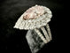 Bague 54 Bague or blanc sertie d'un diamant rose poire de 1,65 carat 58 Facettes