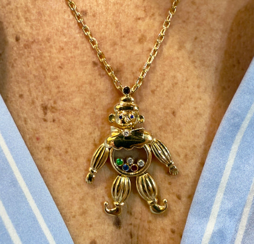 Collier Pendentif Happy Clown Chopard avec chaîne forçat 58 Facettes