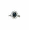Bague 57 Bague pompadour en or gris, saphir, diamants 58 Facettes