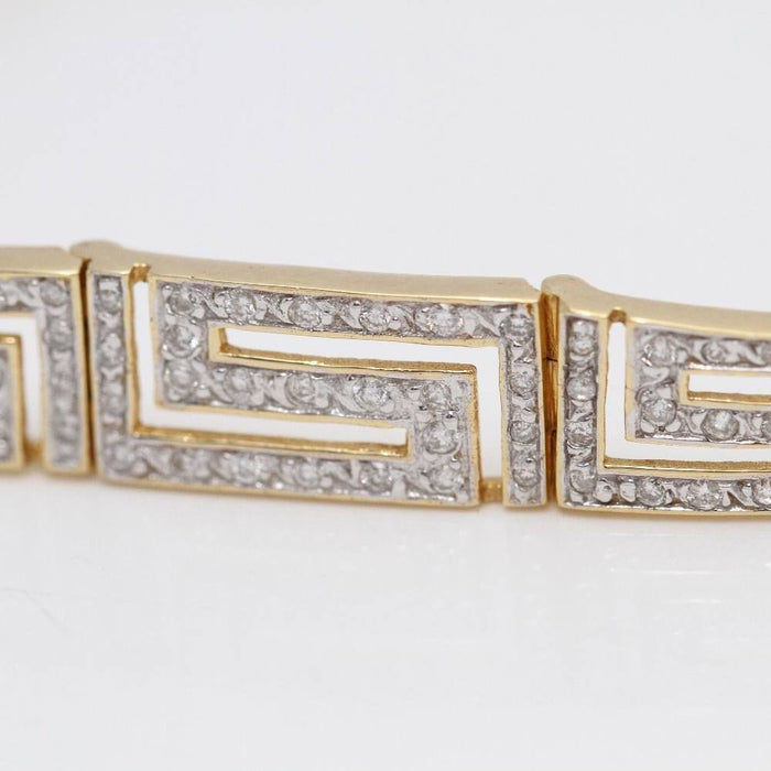 Bracelet Bracelet motif Greca en or 18 carats avec diamants 58 Facettes E361840