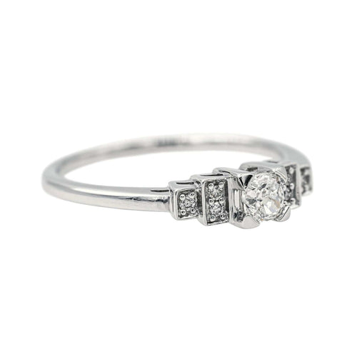 Bague  Solitaire Or blanc Diamant