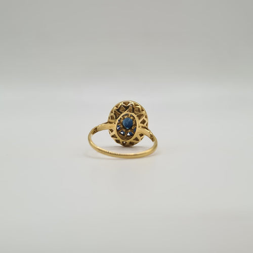 Bague 54 Bague art déco or jaune 18 carats sertie de saphirs et diamants 58 Facettes