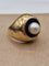 Bague 49.5 Bague chevalier perle et émail en or jaune 18k 58 Facettes