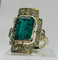 Bague 54 Bague vintage en or jaune avec émeraudes et diamants 58 Facettes 50252
