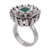 Ring 53 Flower Ring White gold Diamonds Emerald 58 Facettes