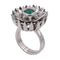 Bague 53 Bague Fleur Or gris Diamants Emeraude 58 Facettes