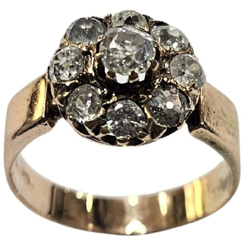 Bague 49 Bague grappe espagnole, XIXe siècle, or jaune, diamant taille ancienne 58 Facettes Q405B
