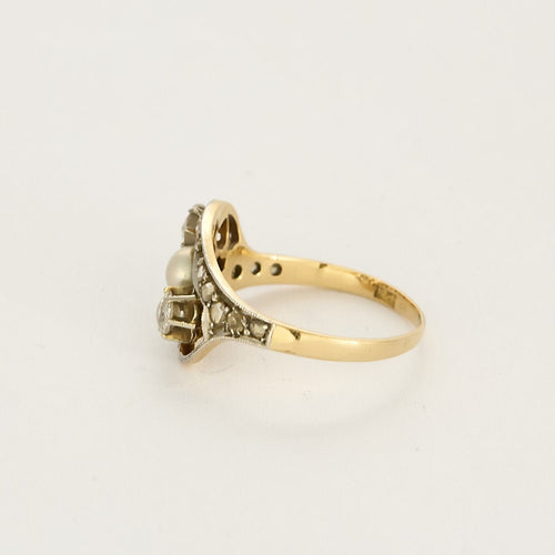 Bague 52 Bague Or jaune 18k et Platine 58 Facettes DADB-01