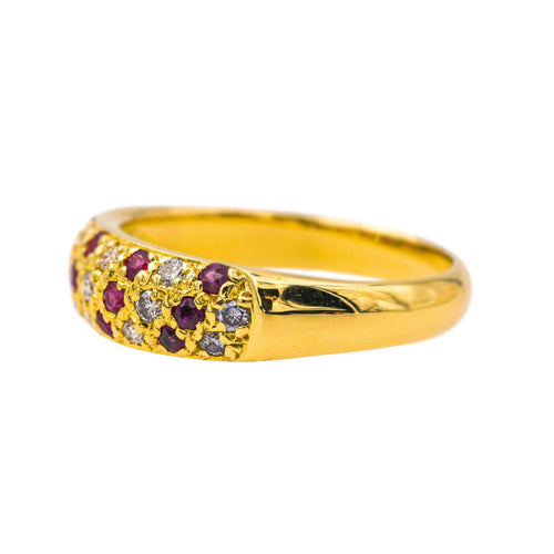 Bague 54 Bague Jonc Or jaune Diamant, Rubis 58 Facettes 4137830CN