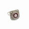 Bague 53.5 Bague "Pyramide" diamants, rubis et platine 850 - Style Art Déco 58 Facettes 213