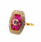 Bague 50 Bague or jaune diamants et rubis, style Art Déco 58 Facettes AB484