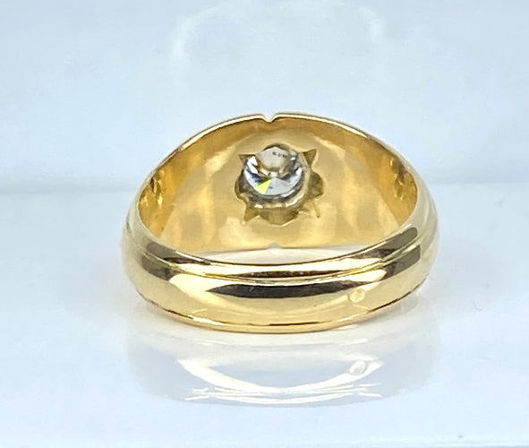 Bague 58 Bague jonc en or jaune et diamants 58 Facettes AB590bis