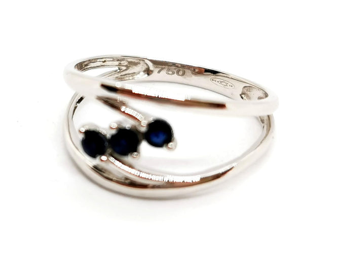 Bague 58 Bague Or blanc Saphir 58 Facettes 1180544CD